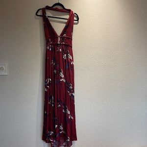 burgandy floral dress from Vici Dolls